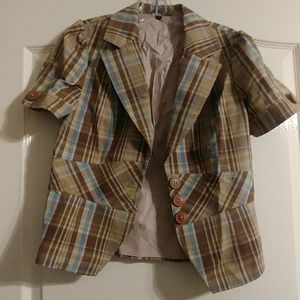 Blazer jacket with brown buttons